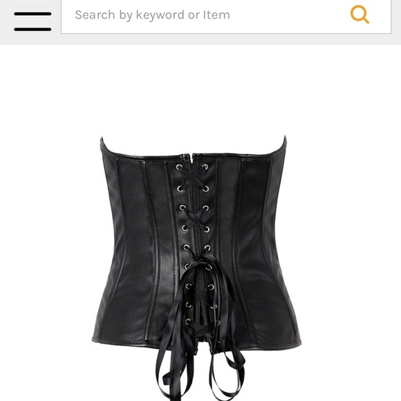 Faux Leather Corset Sexy Clubwear Bustier Hot Lingerie Zipper Front - Picture 2 of 10